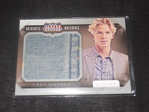 Panini Americana Costume Trading Card Musician Cody Simpson 433/499