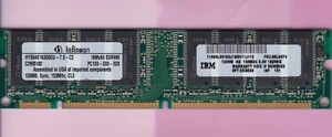 128MB PC-133 INFINEON HYS64V16300GU-7.5-C2 IBM 33L3074 PC133 3.3V SDRAM STICK - Picture 1 of 2