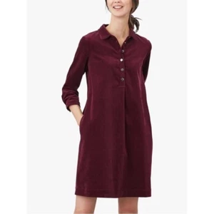 Joules Dress Maroon Corduroy Button Chest and Wrists NEW with TAGS US Size 6 - Picture 1 of 11