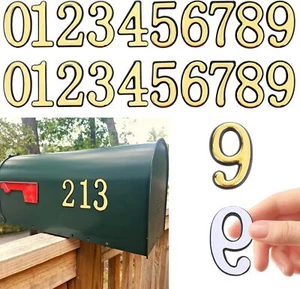 3 Set 2 Inch Mailbox Numbers for Outside, 0-9 Gold House Numbers for Mailbox 3D - Picture 1 of 2
