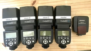 Yongnuo YN560 IV & YN560IIIx3 Speedlite 2.4G Wireless Flashes +YN560TX trigger - Picture 1 of 8