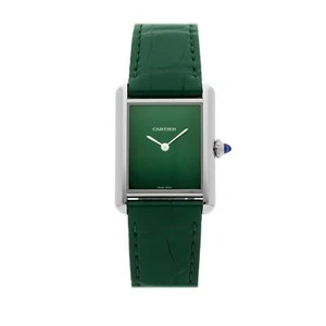 Cartier Tank Must Quartz Stainless Steel Green Dial Strap Watch WSTA0056 - Picture 1 of 5