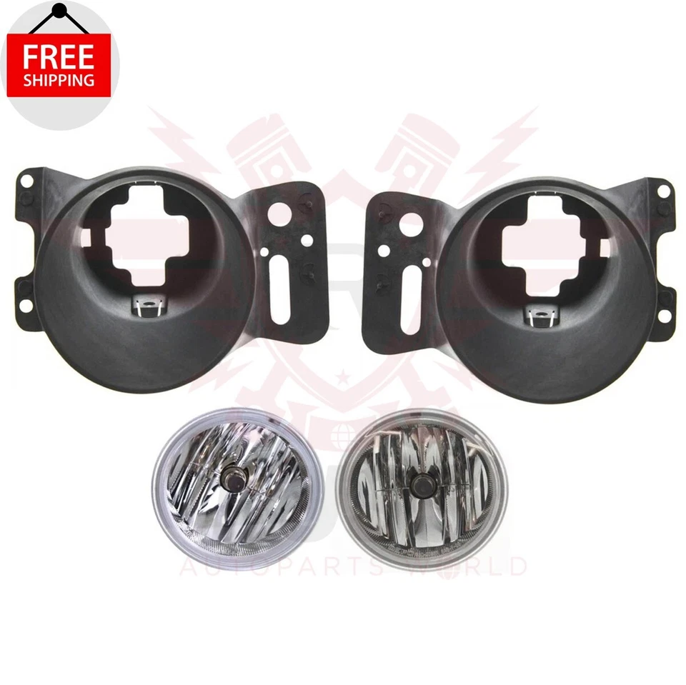 New Front Fog Light + Fog Light Bracket Bezel 4Pc Bundle For 2006-2008 Ford F150 Foto 1 de 4