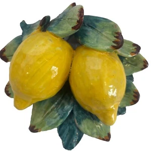 Ceramiche Perconte Sciacca Italy Fruit Lemons & Leaves Wall Plaque - Bild 1 von 24