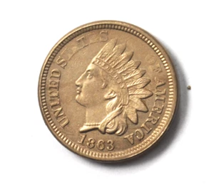 Centavo cabeza india 1863 1 c un centavo cobre raro sin circular  - Imagen 1 de 2