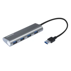 Concentrador Kingwin KSG-400 4 puertos USB 3.0 gris espacial con adaptador de corriente - Imagen 1 de 4
