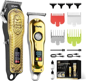 Professional Hair Clippers for Men, Cordless Barber Clippers and Trimmers Set, M - Picture 1 of 12