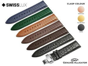 Crocodile Alligator Leather For BLANCPAIN Watch Strap Band Clasp Buckle - Picture 1 of 12