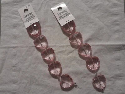 Michael's Nuevo con Etiquetas 2x Hilos Rosa Corazón Murano Vidrio Cuentas Aterrizaje 10 Corazones Foto 1 de 2