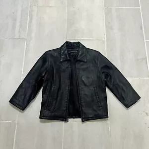 Dimension New York Women’s Black Leather Lined Jacket Coat Sz Small - Picture 1 of 6