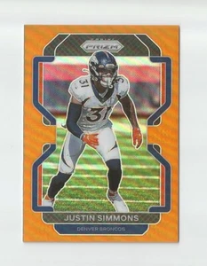 2021 PANINI PRIZM ORANGE PRIZM JUSTIN SIMMONS #d 191/249 DENVER BRONCOS - Bild 1 von 2