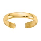 14K Adjustable Toe Ring in Yellow Gold - High Polished, 3mm wide, USA Made NEW