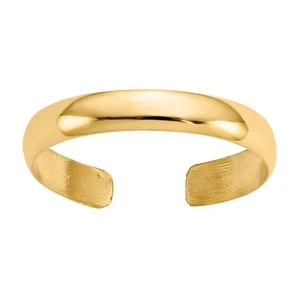 14K Adjustable Toe Ring in Yellow Gold - High Polished, 3mm wide, USA Made NEW - Picture 1 of 1