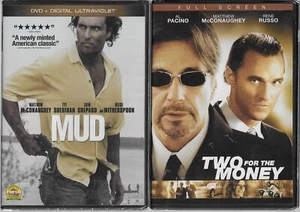 MATTHEW McCONAUGHEY MUD & TWO FOR THE MONEY ~ 2 DVDS BRAND NEW - Picture 1 of 2