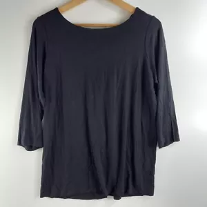 For The Republic Pullover Top Shirt Women's Size 0X Black Solid 3/4 Sleeve New - Picture 1 of 6