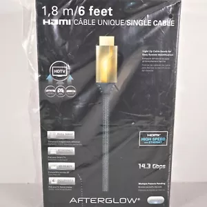 Cable HDMI iluminado de alta velocidad único PDP After Glow de 1,8 M nuevo y sellado - Imagen 1 de 10