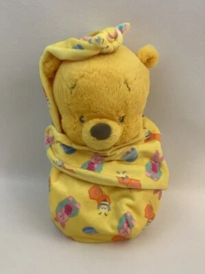 Disney Babies Winnie The Pooh Peluche Muñeca Manta Amarilla 10” Disney Store Foto 1 de 4