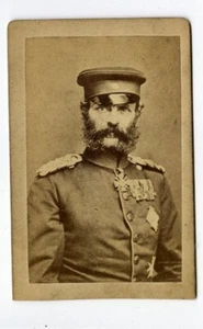 (Gd4664) Foreign Soldier CDV with Medals c1870 - Foto 1 di 4