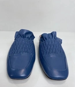Lewit Mules Shoes Women “Serena” Blue Leather Flats / Clogs Size US 9 / EU40 - Picture 1 of 6