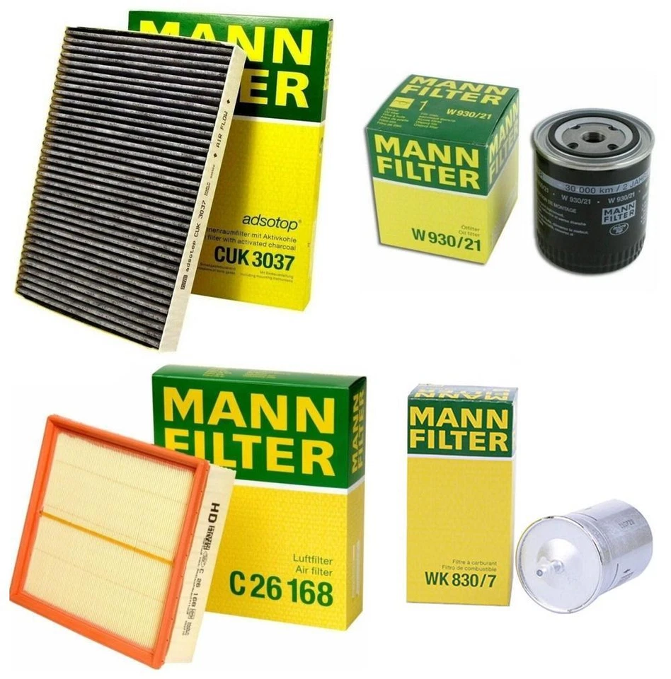 NEW Mann Oil Air Carbon Cabin Fuel Filter Service Kit for Audi A6 2000-2001 - Image 1 of 1