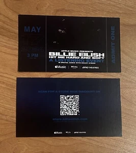 LOT OF 2! BILLIE EILISH HIT ME HARD AND SOFT LISTENING EVENT AMC TICKETS 5/17/24 - Picture 1 of 1
