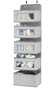 Over the Door Hanging Organizer with 5 Large Pockets - Wall Mount Pantry Stor... - Picture 1 of 7
