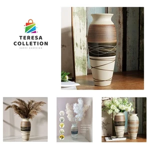 Keramik rustikale Bauernhaus Vase, 12,6" große Vintage Blumenvase für Wohnkultur... - Bild 1 von 10