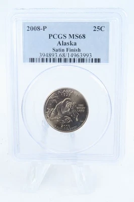 2008-P PCGS SP68 Alaska Satin Finish State Quarter 25C - Image 1 of 2