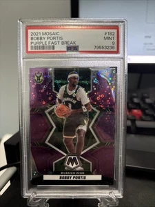 2021 Panini mosaico viola fast break /50 Bobby Portis #182 PSA 9 - Foto 1 di 2
