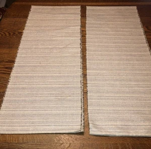 2 Nice Cannon Table Runners Silerish Tone India 13" x 70" - Picture 1 of 5