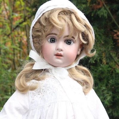 Robe de poupée 1910 avec capuche et perruque pour poupée 50-60cm Jumeau Steiner - Photo 1/4