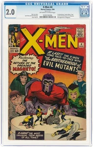 X-Men #4 CGC 2.0 Marvel 1964 1st Scarlet Witch Quicksilver Toad 2nd Magneto - Picture 1 of 2