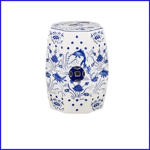 Cloud 9 Blue Garden Stool with Glazed Finish - Perfect for Modern Entertaining - Picture 1 of 2