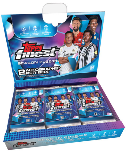 2025-26 TOPPS FINEST UEFA Club Competitions HOBBY BOX (2 AUTOs) UCC ...