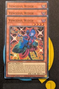 DOOD-EN004 Vengeful Witch x3 Super Rare 1st Edition YuGiOh Playset - Picture 1 of 3