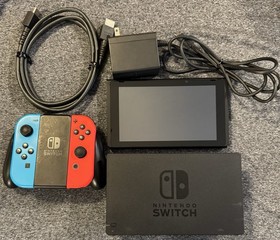 Nintendo Switch with Neon Blue and Red Joy-Con Preowned Great Condition