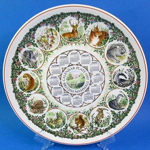 Wedgwood Queen's Ware Calendar Plate 1997 - British Mammals - Boxed - Picture 1 of 5