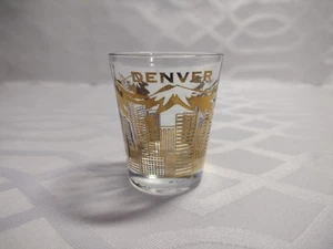 City Of Denver Gold/Clear Shot Glass Great Condition - Picture 1 of 7