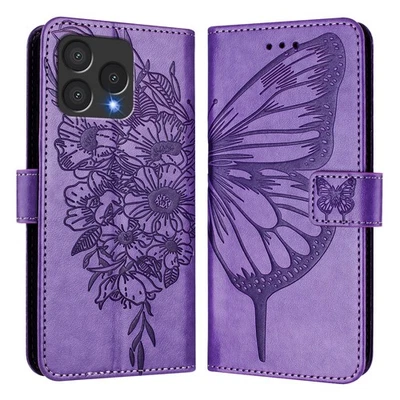 For Cubot A40, Fashion Butterfly Pattern Flip Leather Wallet Stand Case Cover - Image 1 of 4