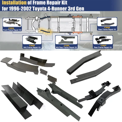 Ремонтный комплект ржавчины для рамы Toyota 4Runner 1996-2002 годов выпуска - передняя/задняя/средняя/средняя задняя - Изображение 1 из 4