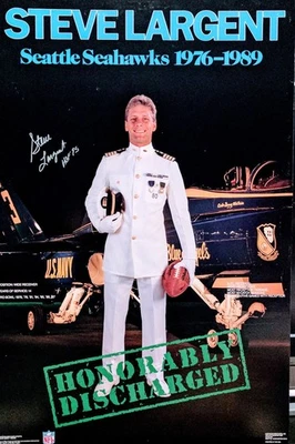 Steve Largent Honorably Discharged poster Vintage Reproduction METAL SIGN 8 x 12 - Image 1 of 4