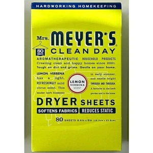Meyer’s Clean Day Dryer Sheets – Lemon Verbena, 80 Count, New in Box - Picture 1 of 2