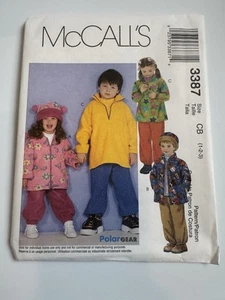 Chaqueta polar McCall's 3387 niñas niños Top pantalones y sombrero patrón de costura talla 1-2-3 - Imagen 1 de 8