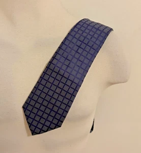 Ermenegildo Zegna Krawatte dunkelblau kariert 100 % Seide - Bild 1 von 3