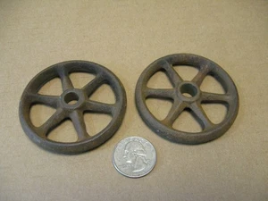 Antique Set Cast Iron Wheels 2-1/2" Toy Trucks Cars - Picture 1 of 9