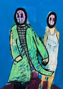 HASWORLD ORIGINAL POP Art Abstract Expressionism Collectable MODERN Kanye Kim - Picture 1 of 4