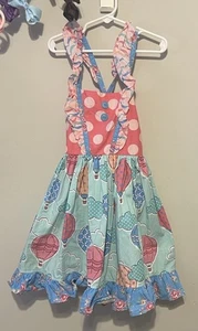 Buntes Kinder Kleid mit Ballondruck Eleanor Rose 6-7 Mädchen - Bild 1 von 8