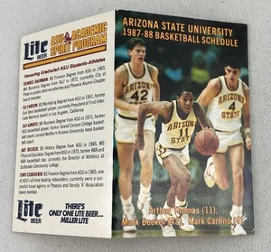 CBK Arizona State Sun Devils 1987-88 Basketball Spielplan Karte - Arthur Thomas - Bild 1 von 1