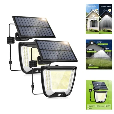 Solarlampen Strahler Außen LED mit Bewegungsmelder - 288 LED Solar Aussen Lam... - Bild 1 von 2