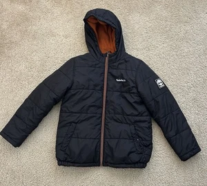 TIMBERLAND Black Insulated Puffer Hooded Winter Jacket Boys XL 18 / 20 - Picture 1 of 7
